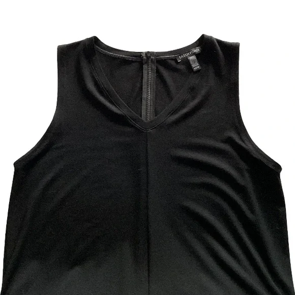 Eileen Fisher Sleeveless V-neck Black Viscose Jumpsuit, size XS - Picture 6 of 11